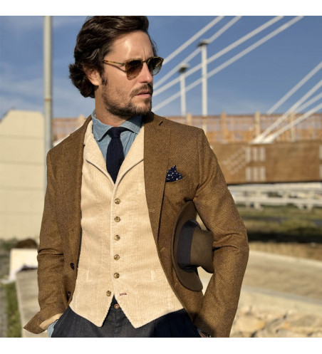 blazer-en-laine-tweed-marron-pour-homme